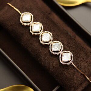 Elegant Kundan Brass Bracelet , JP20